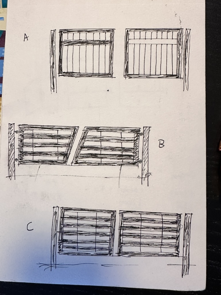 Custom gate design sketches during the design process