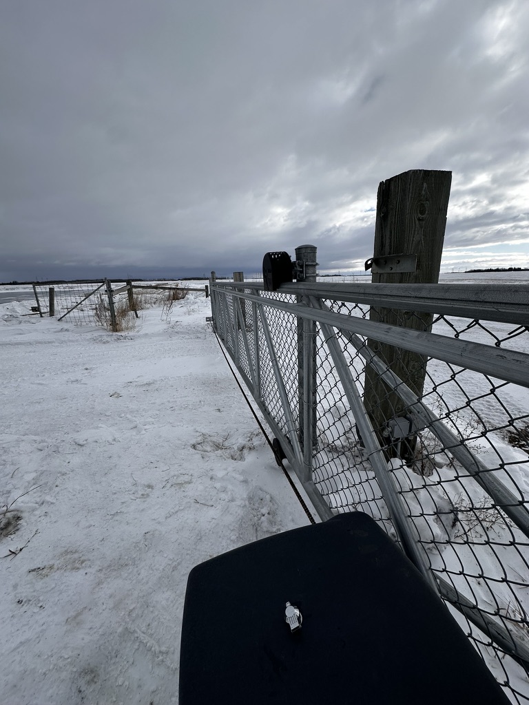 Chain link slide gate in winter conditions